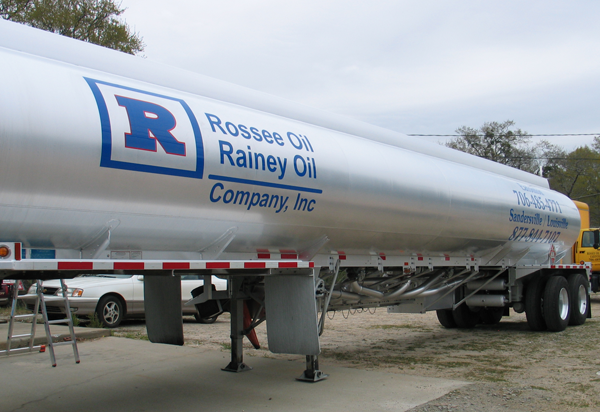 Vinyl Lettering on gas tanker